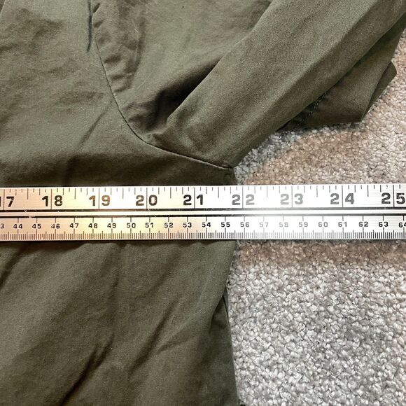 Forever 21 Overcoat Jacket Womens Large Army Green Double Breasted Pockets Belt - Picture 8 of 12